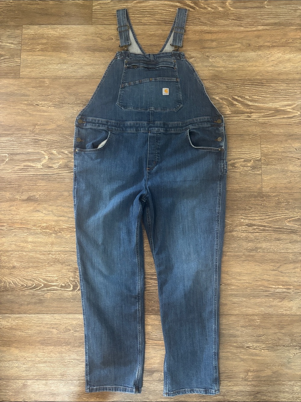 Carhartt Women's Rugged Flex Relaxed Fit Denim Bib Overall 106002 Womens Size XL